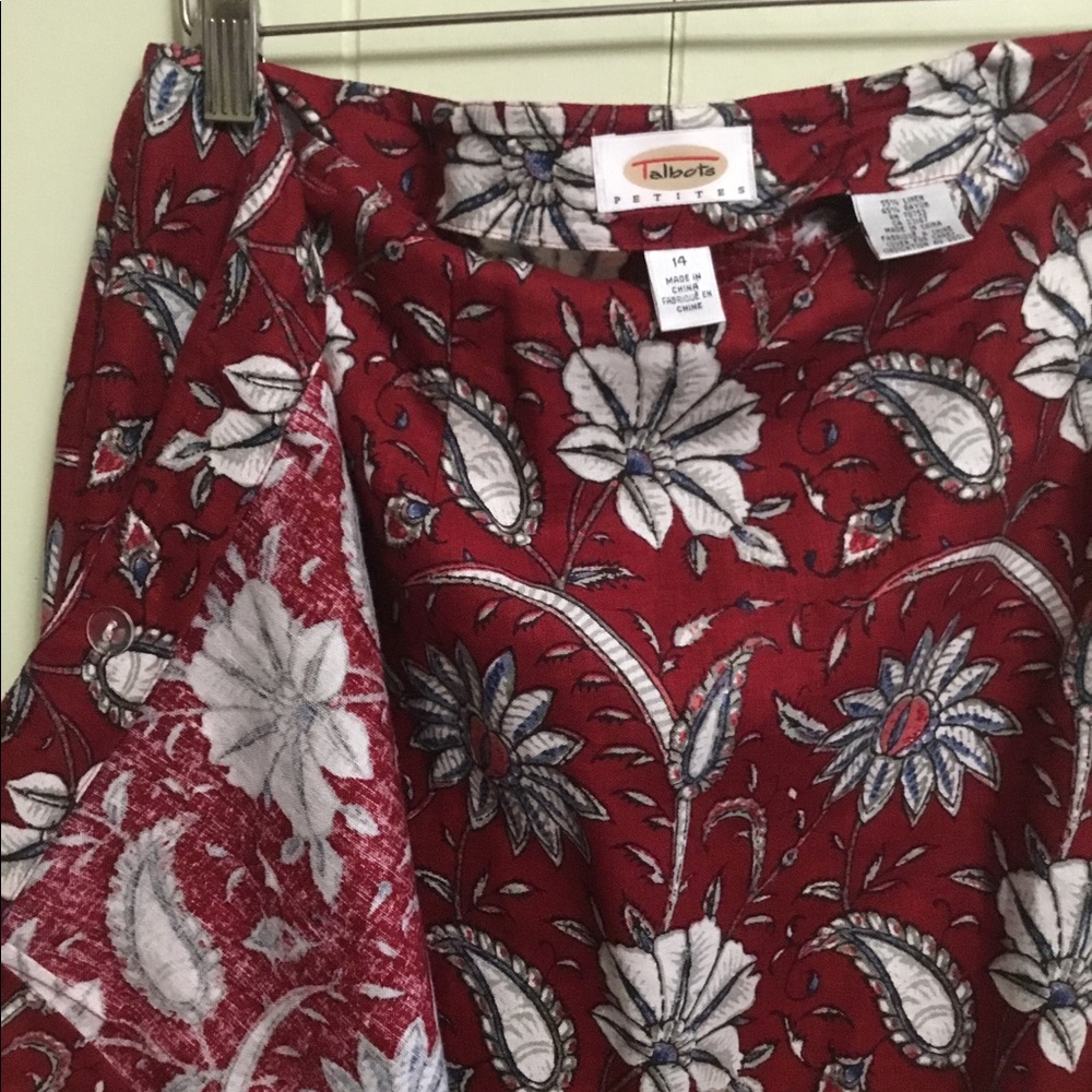 NWOT Wrap around floral skirt Talbot petite 14 - Picture 5 of 5